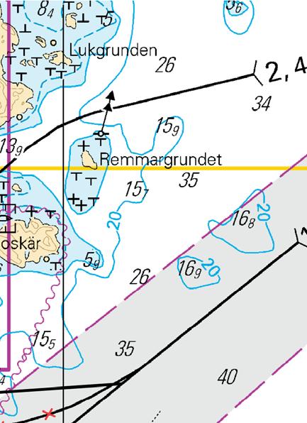 Väylät Finland. Skärgårdshavet. Houtskär. Berghamn. Farleden Brännskär-Yttre Ören (3.0 m). Farleder Finland. Archipelago Sea. Houtskär. Berghamn. Brännskär-Yttre Ören channel (3.