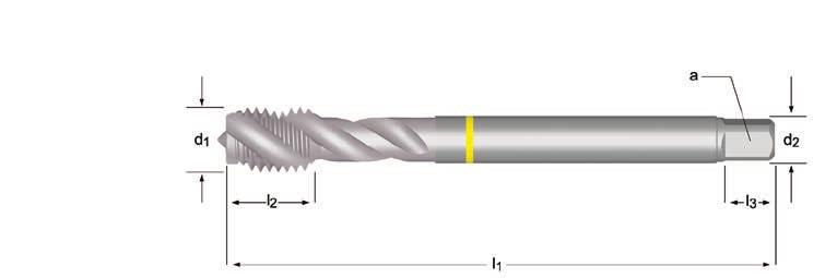 E300 E300 MF Maskintapp spiralspår 40⁰, Gul Shark MF Konekierretapit, Lastua nostavat urat 40⁰, Keltainen Shark MF Machine Tap Spiral Flute 40º Yellow Shark MF Maschi a macchina Scanalature