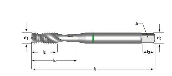 E473 E474 E473 E474 M Maskintapp spiralspår 35⁰, Grön Shark M Konekierretapit, Lastua nostavat urat 35⁰, Vihreä Shark M Machine Tap Spiral Flute 35º, Green Shark M Maschi a macchina Scanalature