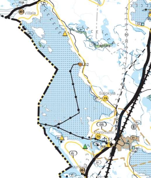 FCG SUUNNITTELU JA TEKNIIKKA OY Kaavaselostus (EHDOTUS) 8 (36) Kuva 2. Ote Pohjois-Karjalan maakuntakaavasta. Maakuntakaavan täydennyksessä (2. vaihe) ei ole osoitettu varauksia muutosalueille.