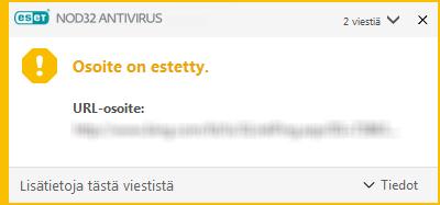 > Lokitiedostot > Suodatetut Internet-sivustot päävalikosta.