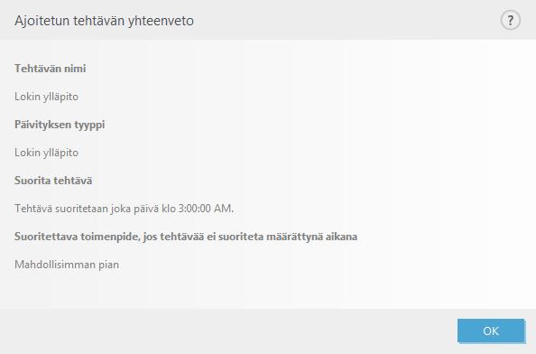 3. Valitse haluttu tehtävä avattavasta valikosta: Suorita ulkoinen sovellus Ajastaa ulkoisen sovelluksen suorittamisen. Lokin ylläpito Lokitiedostot sisältävät myös jäänteitä poistetuista tietueista.