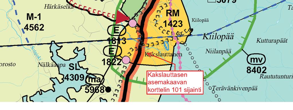 maakuntakaavan Matkailun vetovoima-alue rajauksen mv 8402 sisälle