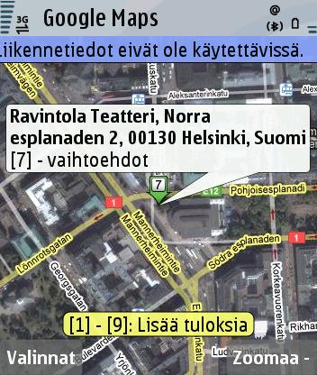 TAMPEREEN AMMATTIKORKEAKOULU TUTKINTOTYÖ 26(33) Kuva 17: Google Maps mobile ja paikkatietoon perustuvat palvelut /40/ Kameroiden maailmassa paikannuksen mahdollisuudet ovat myös lisääntyneet huimaa