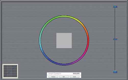 3. Image Optimization Ensimmäisen värin kalibrointisivu: Previous (Edellinen) -näppäin ei ole käytössä ennen toisen värin sivua. Siirry seuraavaan kohteeseen Next (Seuraava)- näppäimellä (6-kohdetta).