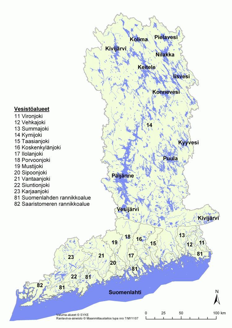keskukset ovat järjestäneet pohjavesien määrällisen ja kemiallisen tilan seurannan. Vesienhoitoalueella on noin 100 pohjavesien seuranta-asemaa.
