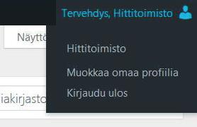 Forte-kotisivujen päivitysohje 20 Kirjaudu ulos sivun oikeasta ylälaidasta, jossa lukee Tervehdys, ja käyttäjänimesi. Vie hiiri päälle ja klikkaat Kirjaudu ulos.