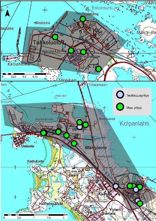 2.3.3 Meri-Pori Meri-Porin alue on teollisuuden alueena hyvin merkittävä, vaikka alueella sijaitseekin ainoastaan neljä teollisuuden alan toimipaikkaa.