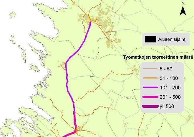Työpaikkojen osuus koko maan työpaikoista Alueen työpaikat yhteensä 2.3.