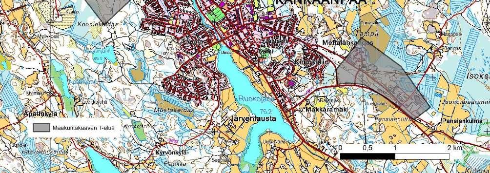 Alueen keskiosissa on valmiita asemakaavassa osoitettuja tontteja, joille on tehty myös kiinteistöjako.