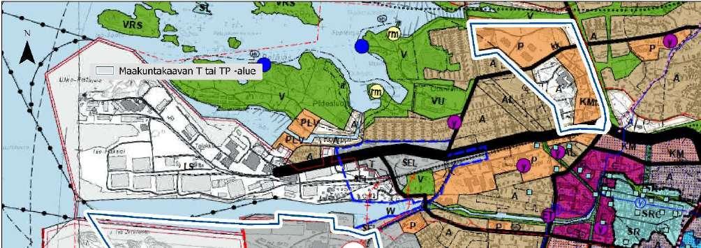 Rauman ydinkeskustan pohjoispuolella sijaitseva maakuntakaavassa osoitettu TP-alue on yleiskaavan luonnoksessa osoitettu