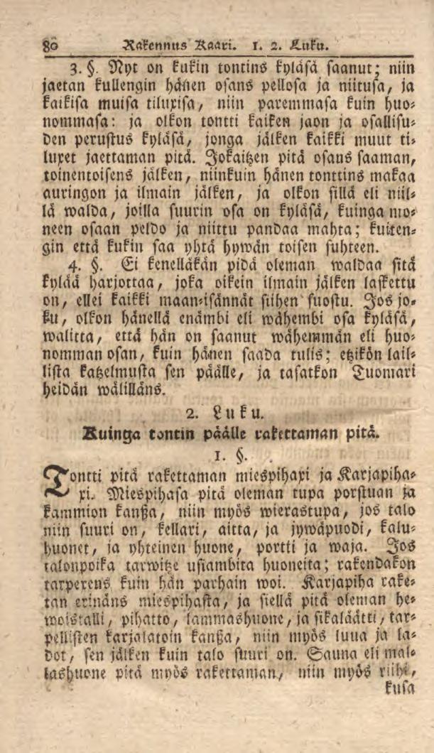 80 Rakennus Raari. i. 2. Luku. 3.
