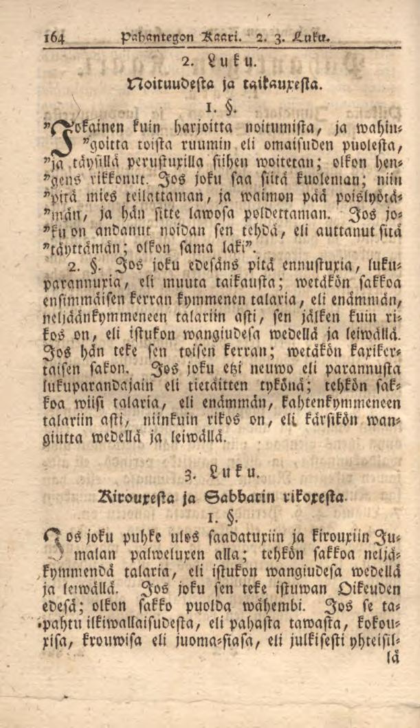 164 pkhamegon Raari. 2. 3. 2. Luku. ja tgitauxesta. Noituudesta I,.