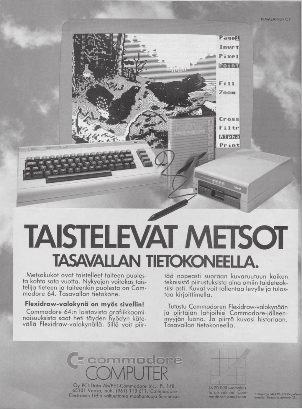 Commodore 64 tasavallan tietokone hallitsi suomalaisia kotitietokonemarkkinoita 1980-luvulla.