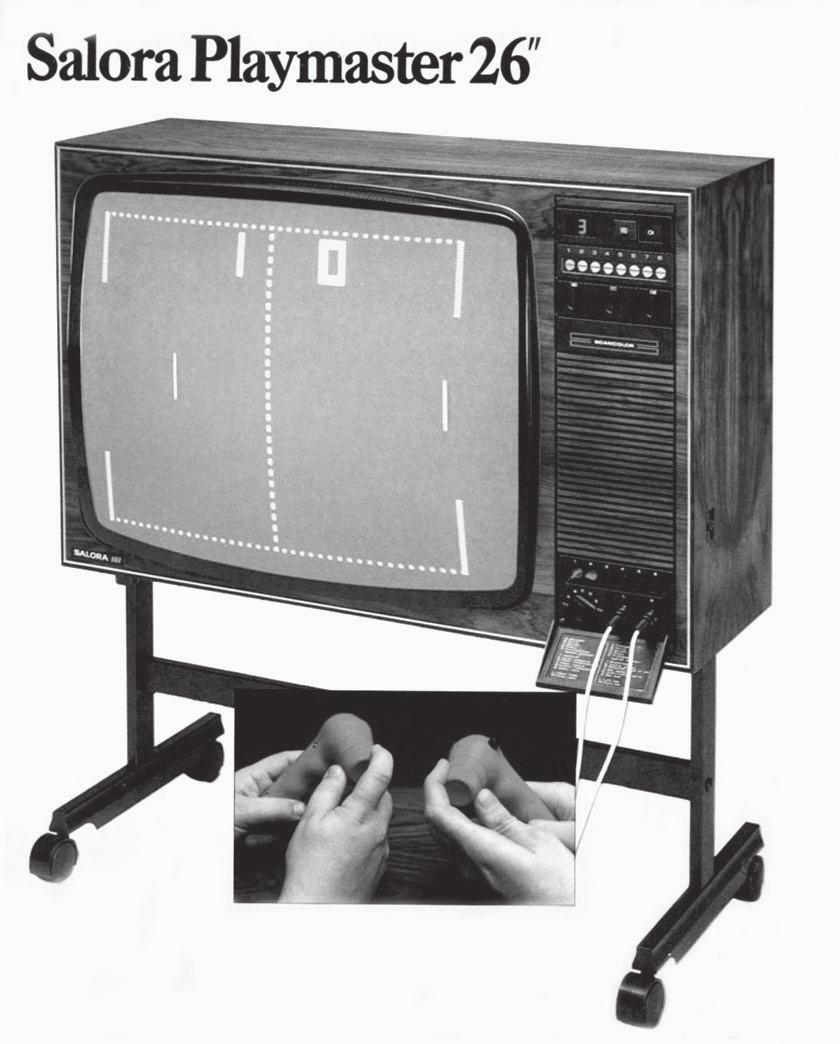 Saloran Playmasterin Pong-peli (1977) toimi väritelevision lisäarvona. Kuva: Salon kaupungin elektroniikkakokoelmat.