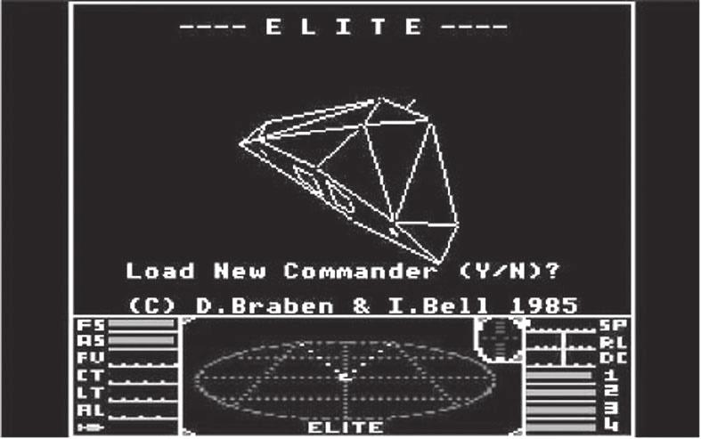 David Brabenin ja Ian Bellin Elite (1985) oli arvostetuimpia peliklassikoita 1980-luvulla. Kuva: http://www.lemon64.