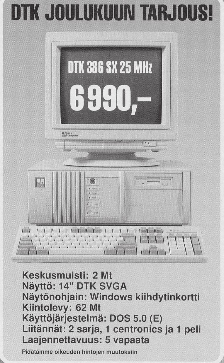 PC-koneiden markkinointi suuntautui vahvasti kulutuselektroniikkamarkkinoille 1990-luvun alussa. DTK oli vuonna 1992 alan tunnetuimpia merkkejä. Kuva: MikroBitin kuvakokoelmat.