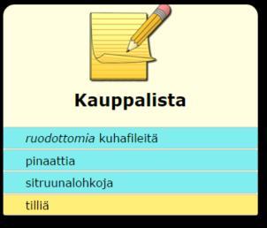 Esimerkkejä o queryselector, queryselectorall // queryselector palauttaa ensimmäisen löydetyn var el = document.queryselector('li.hot'); el.