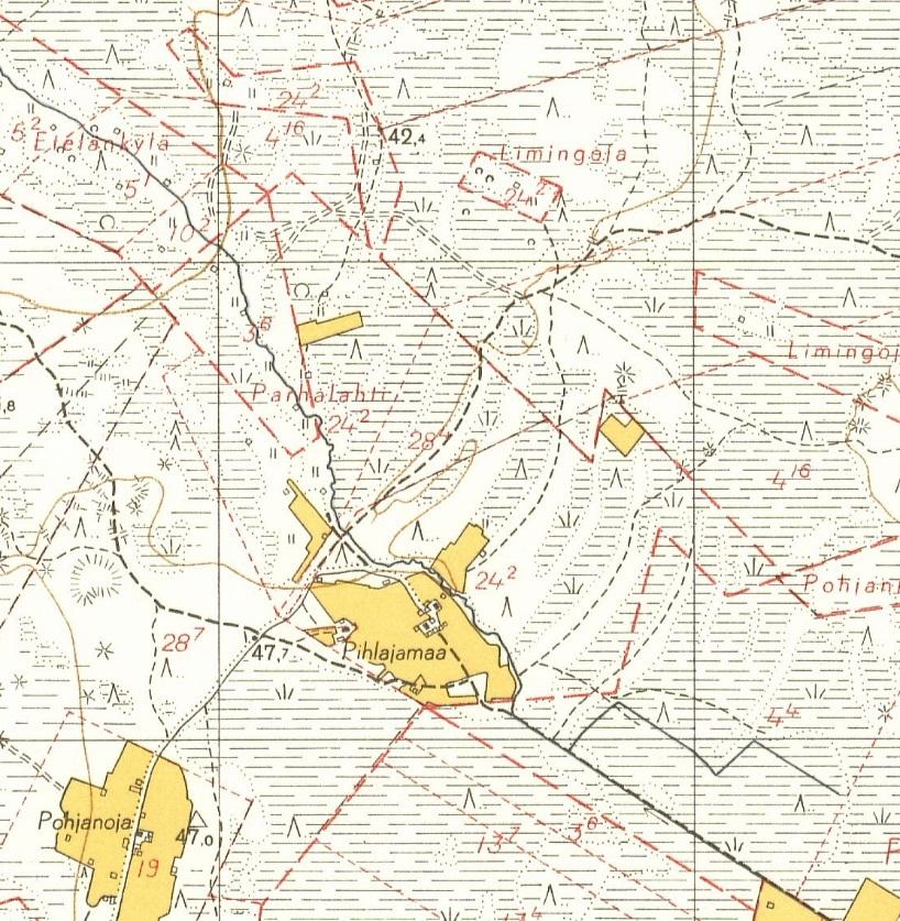 2.3 Maankäyttöhistoria Lähin historiallisen ajan asutus on Mustaojan eteläpuolella oleva Pihlajamaan tila. Vuoden 1954 peruskartan mukaan talon peltoja on ollut myös ojan pohjoispuolella.