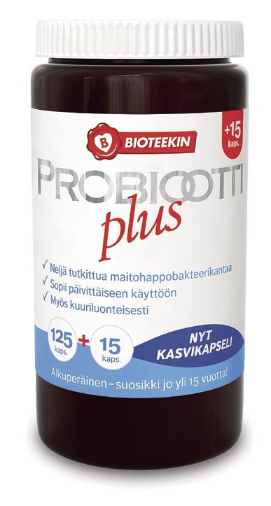 PROBIOOTTI PLUS Neljää tutkittua bakteerikantaa.