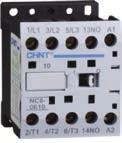 R R R Kontaktorit C USLISTED Kontaktorit NC6 Pienoiskontaktorit NC6 NC6 -sarjan kontaktoreita käytetään moottoreiden (4 kw) kauko-ohjaussovelluksissa. Arvot aina 690 V, 9 A (AC3) asti.