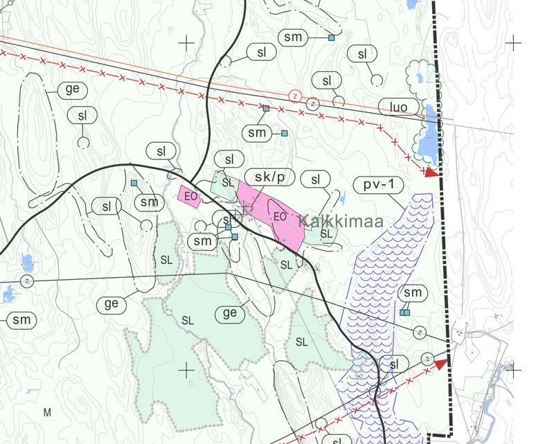 35TYmpäristövaikutusten arviointiohjelma 59 Tornion kaupunki Voimajohtoreittiä sivuavalla Tornion kaupungin alueella on voimassa oikeusvaikutteinen Tornion yleiskaava 2021 (KV 14.12.2009) (Kuva 41).