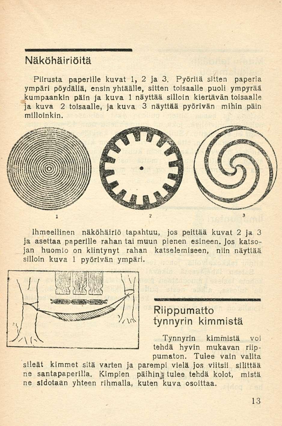 Näköhäiriöitä Piirusta paperille kuvat 1, 2 ja 3.