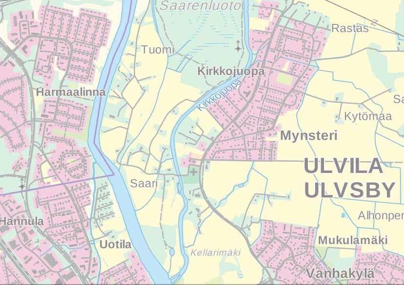 Kulttuuriympäristöpalvelut Heiskanen & Luoto OY Ulvila, Ulvilan kirkko, arkeologinen valvonta 2016 2 LÄHESTYMISKARTTA Ei mittakaavassa. Kuva 1.