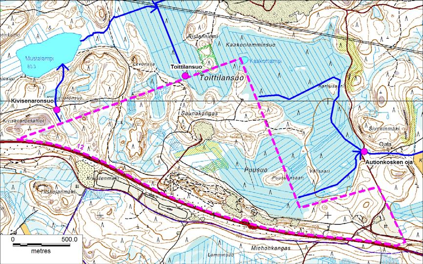 20.1.2014 25 (26) 5.2 Pintaveden tarkkailun kohteet, tarkkailutiheys ja määritykset Pintaveden tarkkailu on esitetty taulukossa 16. Tarkkailukohteet on esitetty kuvassa 10. Taulukko 16.