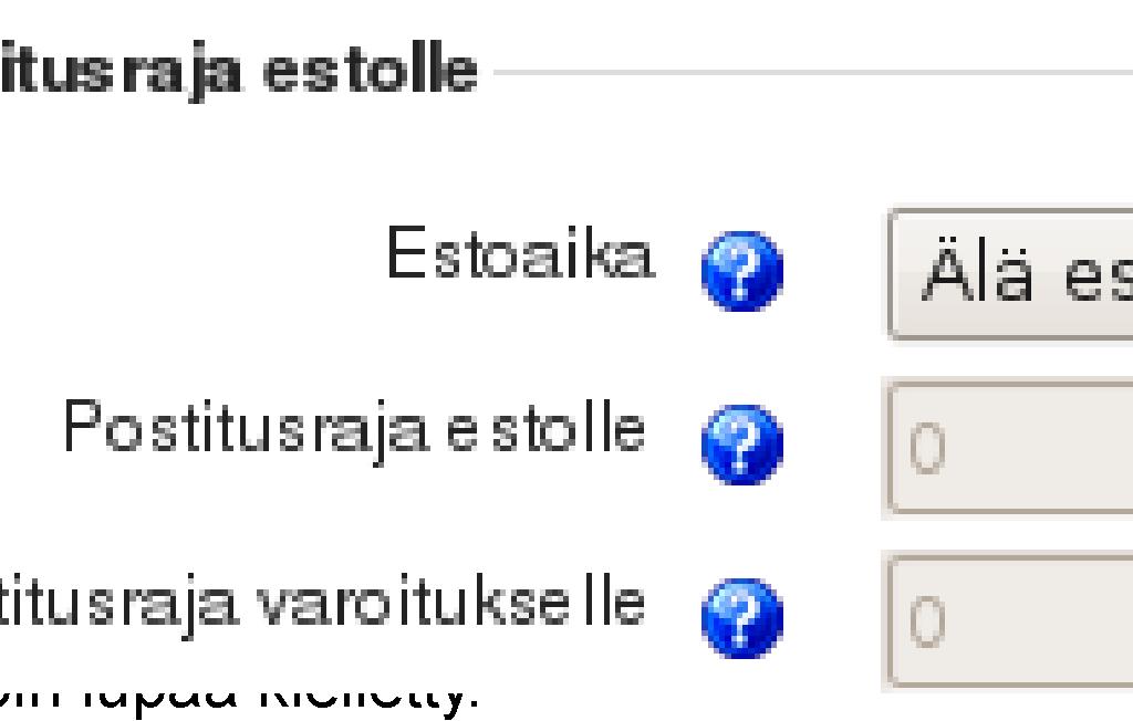 Jos keskustelualue pakotetaan kaikille osallistujille, tulee Pakota kaikki tilaajiksi -kohdassa valita Kyllä.