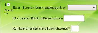 Tehtävään sijoitettavassa koodissa määritellään alussa tehtävän tyyppi (monivalinta, lyhytvastaus tai numeerinen) sekä tämän jälkeen oikeat ja väärät vastaukset.