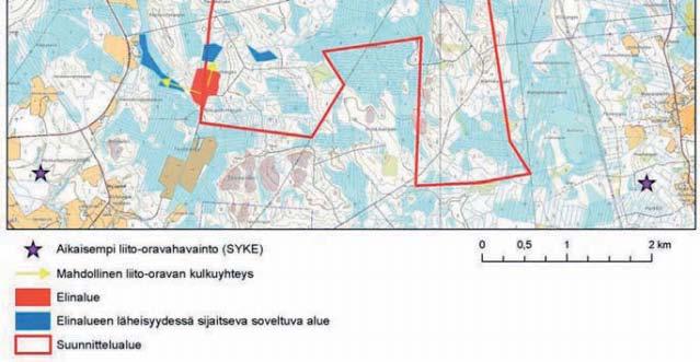 kankaan (MT) kuusikoita. Alueen metsät ovat vaihtelevan ikäisiä: suunnittelualueella on laajoja metsänuudistusalueita, eri taimikkovaiheiden metsiä, sekä nuoria ja varttuneita kasvatusmetsiä.