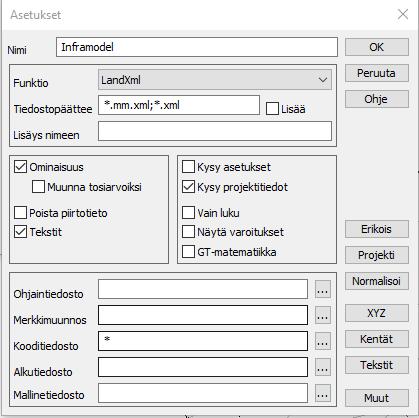 3 3D-Win:llä, koska SourceDatan taiteviivat (Breaklines) muuttuvat hajapisteiksi (DataPoints) 1. Lue kolmioverkko ruudulle esim. 3D-Win-muodossa (*.mm.tdw). 2.