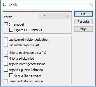 valikosta LandXML- tai