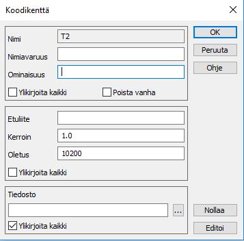 Nimeäminen voidaan automatisoida formaatin kirjoitusasetuksissa esimerkiksi seuraavasti: 19.9.2017 T2-kenttään voidaan laittaa esim.