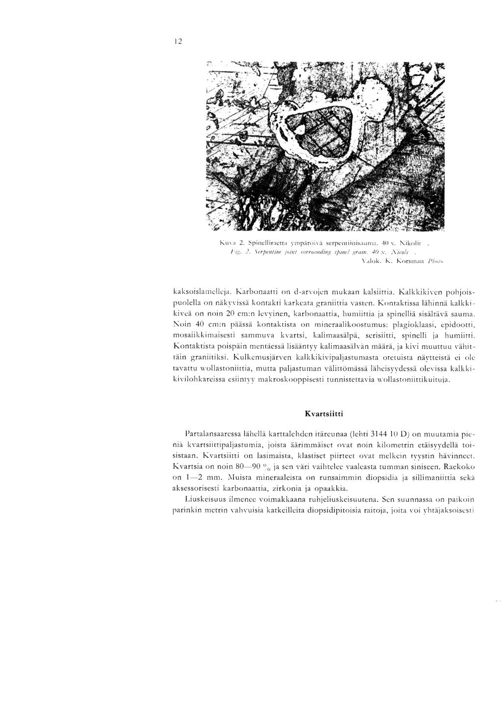 1 2 Kuca 2 Spinelliractta timpiroiva serpentiinisaumn, 40 a Nikolit t 2, Serpentine (on/,auromrduv,, _panel ;reran_ 40 z t'vteols V'sink K Kirstnan PGoa, kaksoislamelleja Karbonaatti on d-arvojen