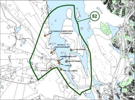 Maaseutualueet 52.HAMINALAHDEN KULTTUURIMAISEMA Kuvaus: Haminalahti on yksi harvoista pohjoissavolaisista kartanoympäristöistä.