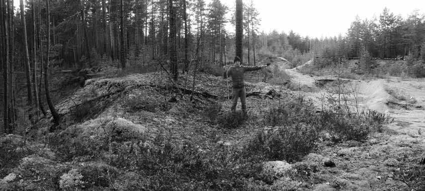 Fig. 4. Kerkko Nordqvist standing in the housepit at the Rupunkangas 1A site in May 2005.
