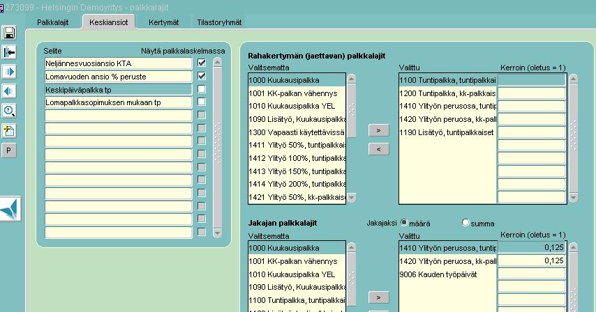 lomanmääräytymisvuoden ansio työssäoloajalta ilman yli- ja hätätöiden korotusosia. Yli- ja hätätöiden perusosat otetaan mukaan jaettavaan.