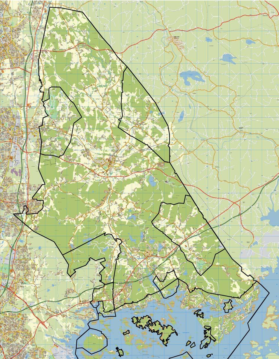 Osayleiskaavahankkeet kartalla - Delgeneralplaneprojekten på kartan Kartassa on esite y ohjeellisina/alustavina rajauksina kaavoituskatsauksessa esitellyt osayleiskaavoituskohteet.