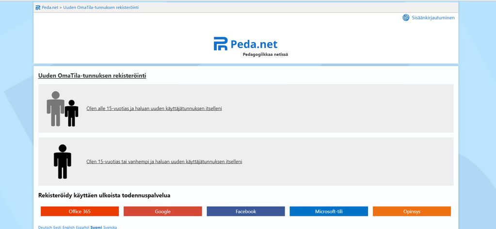 2 3. Olet nyt rekisteröitymissivulla. Valitse vaihtoehto: Olen alle 15-vuotias ja haluan uuden käyttäjätunnuksen itselleni: 4.