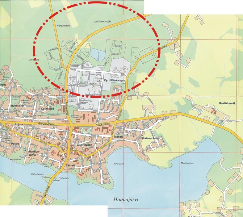 1 Perus- ja tunnistetiedot 1.1 Kaava-alueen sijainti Asemakaavan laajennus sijaitsee Haapaveden kaupungin keskustaajaman pohjoisosassa.
