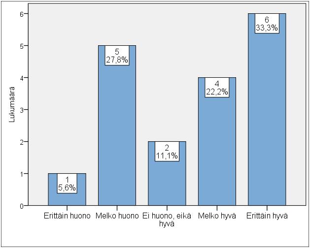 55 neutraali mielipide asiasta. Jopa 27,8 % vastaajista oli sitä mieltä, että heidän sijaintinsa tapahtuma-alueella oli melko huono.