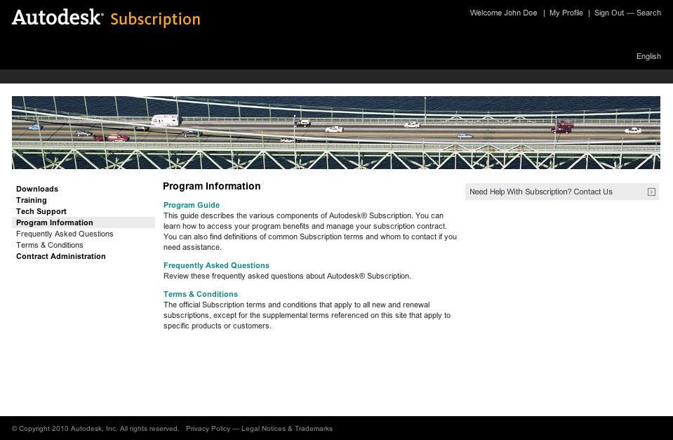 Lue lisää Autodesk Subscriptionista Program Information osiossa