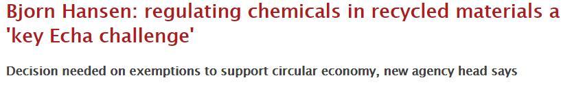 Miten kemikaalisääntelyä pitäisi soveltaa jäännösmateriaaleihin?