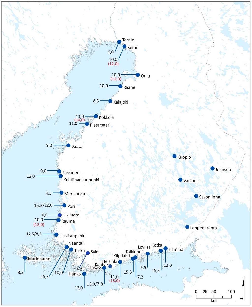 25 Kaikkiin edellä mainittuihin väylähankkeisiin liittyy myös satamissa tehtäviä syvennys-, laituri- ja/tai laajennustöitä, joista vastaavat satamat tai sataman omistavat yritykset. Kuva 6.