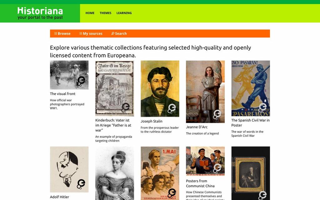 Select sources -osiosta voidaan hakea Historianan lähdekokoelmia sekä valikoitujen arkistojen, museoiden,