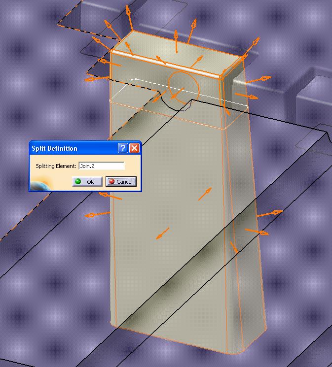 Split Part Design Insert Surface Based Features Split