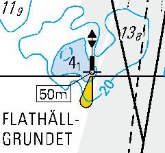 Kuva 7 Valaistujen linjataulujen kuvaus Vasemmalla IHO M4 mukainen, oikealla suomalainen MKL perusteli poikkeavan käytännön sillä, että valaistut ja valaisemattomat linjaloistot näyttävät luonnossa