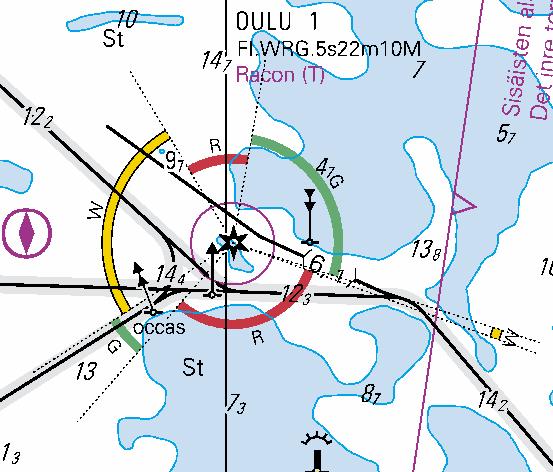 tunnuksessa. Valotunnustekstissä voidaan esittää tekstinä muitakin valon ominaisuuksia käyttäen standardissa määriteltyjä lyhenteitä.